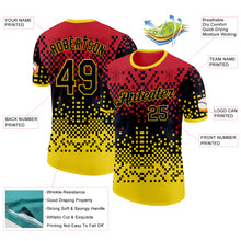 Load image into Gallery viewer, Custom Red Black-Yellow Belgium Mosaic Performance T-Shirt
