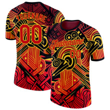 Laden Sie das Bild in den Galerie-Viewer, Custom Black Red-Yellow Belgium Abstract Performance T-Shirt
