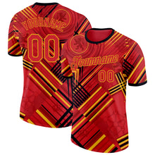 Load image into Gallery viewer, Custom Red Yellow-Black Belgium Abstract Performance T-Shirt
