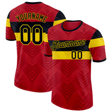 Load image into Gallery viewer, Custom Red Black-Yellow Belgium Performance T-Shirt
