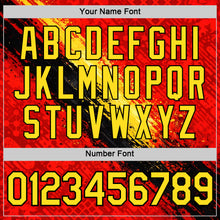 Load image into Gallery viewer, Custom Red Yellow-Black Belgium Splash Performance T-Shirt
