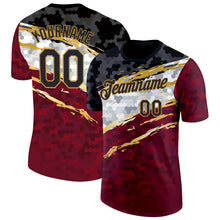 Загрузить изображение в средство просмотра галереи, Custom Red Black Old Gold Gray-White Germany Splash Performance T-Shirt
