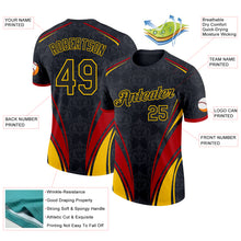 Load image into Gallery viewer, Custom Black Yellow-Red Germany Line Performance T-Shirt
