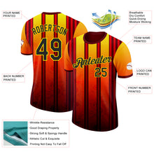 Load image into Gallery viewer, Custom Red Black-Light Yellow Germany Stripe Performance T-Shirt
