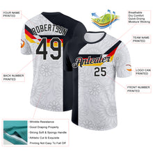 Load image into Gallery viewer, Custom White Black Red-Yellow Germany Flower Performance T-Shirt
