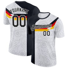 Load image into Gallery viewer, Custom White Black Red-Yellow Germany Flower Performance T-Shirt
