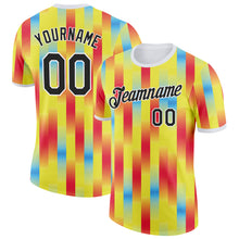 Загрузить изображение в средство просмотра галереи, Custom Yellow Black Red Blue-White Ecuador Stripe Performance T-Shirt
