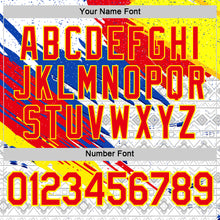 Load image into Gallery viewer, Custom White Fire Red Light Yellow Blue-Gray Ecuador Splash Geometric Performance T-Shirt
