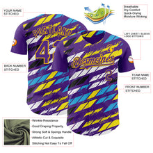 Load image into Gallery viewer, Custom Purple Yellow-Blue 3D Pattern Design Car Racing Formula Auto Motorsport Authentic Baseball Jersey
