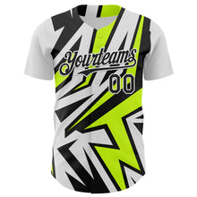 Load image into Gallery viewer, Custom White Black-Green 3D Pattern Design Car Racing Formula Auto Motorsport Authentic Baseball Jersey
