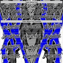 Load image into Gallery viewer, Custom White Black Gray-Blue 3D Pattern Design Car Racing Formula Auto Motorsport Authentic Baseball Jersey
