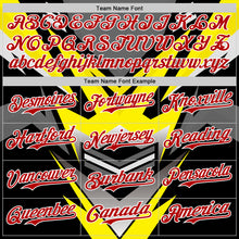 Load image into Gallery viewer, Custom Black Red White-Yellow 3D Pattern Design Car Racing Formula Auto Motorsport Authentic Baseball Jersey
