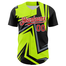 Load image into Gallery viewer, Custom Black Red White-Green 3D Pattern Design Car Racing Formula Auto Motorsport Authentic Baseball Jersey

