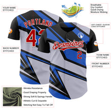 Laden Sie das Bild in den Galerie-Viewer, Custom Gray Red White-Blue 3D Pattern Design Car Racing Formula Auto Motorsport Authentic Baseball Jersey
