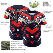 Загрузить изображение в средство просмотра галереи, Custom Navy Black White-Red 3D Pattern Design Car Racing Formula Auto Motorsport Authentic Baseball Jersey
