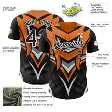Загрузить изображение в средство просмотра галереи, Custom Black White Orange-Gray 3D Pattern Design Car Racing Formula Auto Motorsport Authentic Baseball Jersey
