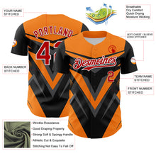 Load image into Gallery viewer, Custom Black Red White Bay Orange-Gray 3D Pattern Design Car Racing Formula Auto Motorsport Authentic Baseball Jersey
