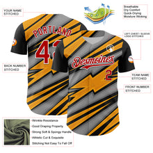 Load image into Gallery viewer, Custom Black Red White Yellow-Gray 3D Pattern Design Car Racing Formula Auto Motorsport Authentic Baseball Jersey
