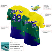 Загрузить изображение в средство просмотра галереи, Custom Yellow Dark Purple Green-White Brazil Splash Performance T-Shirt

