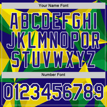 Загрузить изображение в средство просмотра галереи, Custom Yellow Dark Purple Green-White Brazil Geometric Shape Performance T-Shirt
