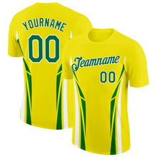 Загрузить изображение в средство просмотра галереи, Custom Yellow Kelly Green-White Brazil Line Performance T-Shirt
