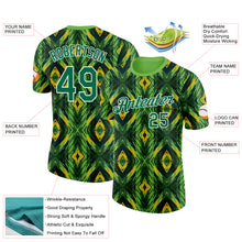 Load image into Gallery viewer, Custom Green Kelly Green Yellow Black-White Brazil Geometric Shape Performance T-Shirt
