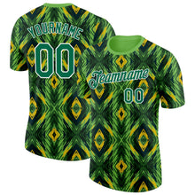 Load image into Gallery viewer, Custom Green Kelly Green Yellow Black-White Brazil Geometric Shape Performance T-Shirt
