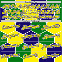 Load image into Gallery viewer, Custom Dark Purple Light Yellow Green-White Brazil Hexagons Geometric Shape Performance T-Shirt
