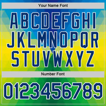 Загрузить изображение в средство просмотра галереи, Custom Blue US Navy Blue Green Yellow-White Brazil Gradient Geometric Shape Performance T-Shirt
