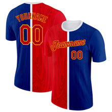 Загрузить изображение в средство просмотра галереи, Custom Blue Red Gold-White Haiti Subtle Performance T-Shirt
