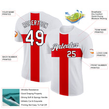 Load image into Gallery viewer, Custom White Red-Black England Cross Performance T-Shirt
