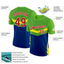 Laden Sie das Bild in den Galerie-Viewer, Custom Green Red Yellow Blue-White Brazil Geometric Shape Performance T-Shirt
