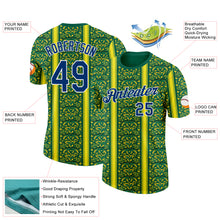 Load image into Gallery viewer, Custom Green US Navy Blue Yellow-White Brazil Ethnic Tribal Performance T-Shirt

