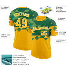 Charger l'image dans la galerie, Custom Gold Green-White Brazil Geometric Shape Performance T-Shirt
