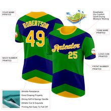 Load image into Gallery viewer, Custom Green Gold Blue-White Brazil Geometric Shape Performance T-Shirt

