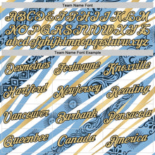 Charger l'image dans la galerie, Custom Blue Vegas Gold Black-White Argentina Sun Line Performance T-Shirt
