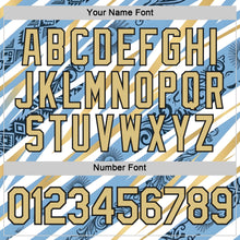 Charger l'image dans la galerie, Custom Blue Vegas Gold Black-White Argentina Sun Line Performance T-Shirt
