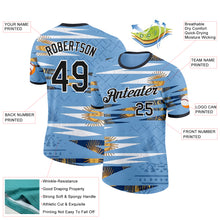 Charger l'image dans la galerie, Custom Blue Black-White Argentina Sun Line Performance T-Shirt
