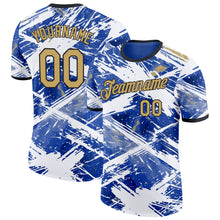 Charger l'image dans la galerie, Custom Blue Vegas Gold Black-White Argentina Splash Performance T-Shirt
