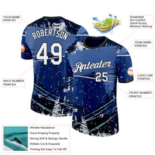 Charger l'image dans la galerie, Custom Blue White-Black Argentina Fragment And Line Performance T-Shirt
