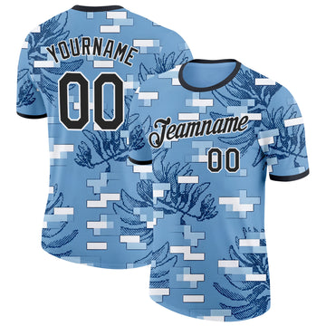 Custom Blue Black-White Argentina Ceibo Performance T-Shirt