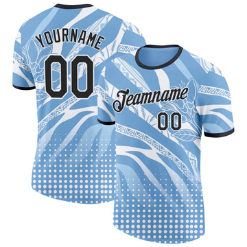 Custom Blue Black-White Argentina Ceibo Performance T-Shirt