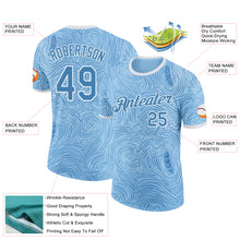 Загрузить изображение в средство просмотра галереи, Custom Blue White Argentina Swirling Wave Performance T-Shirt
