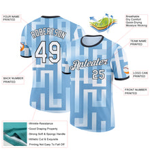 Загрузить изображение в средство просмотра галереи, Custom Blue White-Black Argentina Geometric Shape Performance T-Shirt
