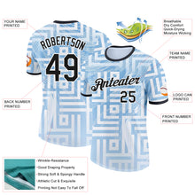 Load image into Gallery viewer, Custom Blue Black-White Argentina Geometric Shape Performance T-Shirt
