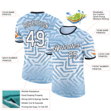 Load image into Gallery viewer, Custom Blue White-Black Argentina Geometric Polka Dot Lines Performance T-Shirt
