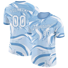 Load image into Gallery viewer, Custom Blue White Argentina Abstract Wave Performance T-Shirt
