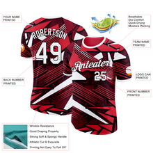 Load image into Gallery viewer, Custom Red White-Black Austria Geometric Line Performance T-Shirt
