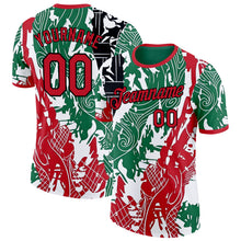 Laden Sie das Bild in den Galerie-Viewer, Custom Green Red Black-White Jordan Abstract Performance T-Shirt
