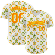 Charger l'image dans la galerie, Custom White Bay Orange-Light Yellow 3D Pattern Design Foodie Rice Stuffed Pepper Vegetable Authentic Baseball Jersey
